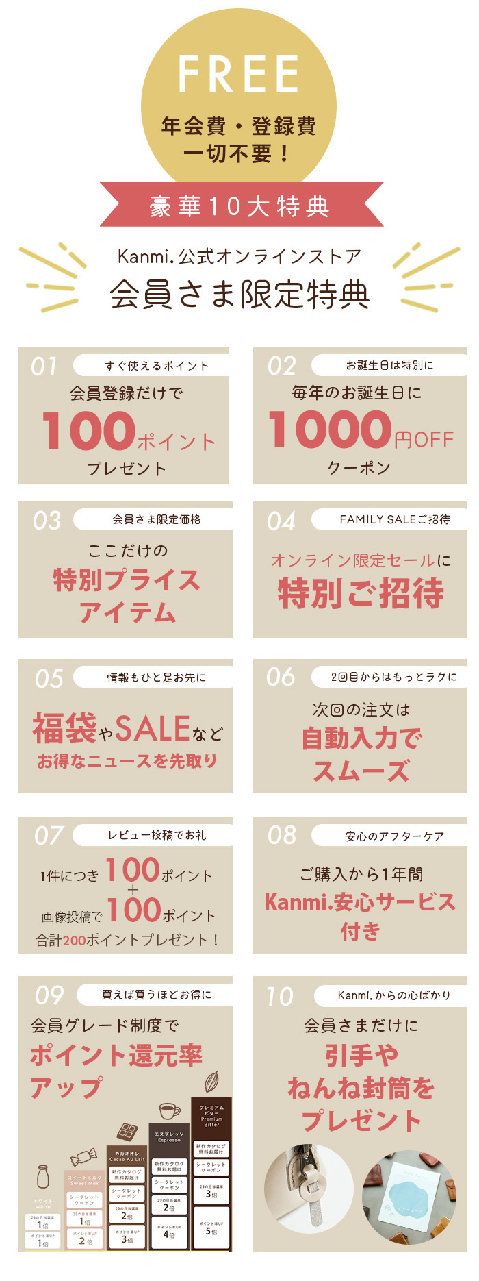 Kanmi公式オンラインストア会員特典