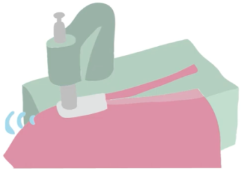 革を漉く（すく）イラスト