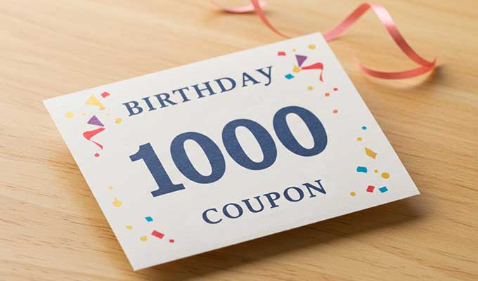 浅草本店メンバー会員様特典:お誕生日特典で1,000円クーポンプレゼント
