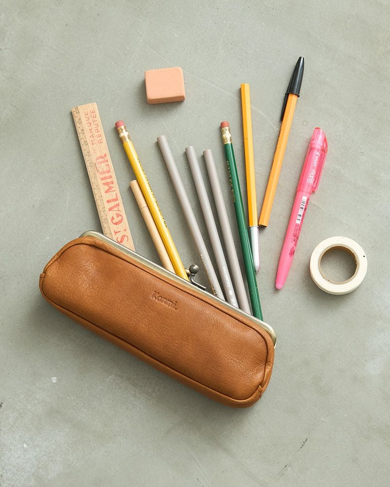 がま口ペンケースの色：ミルクチョコ