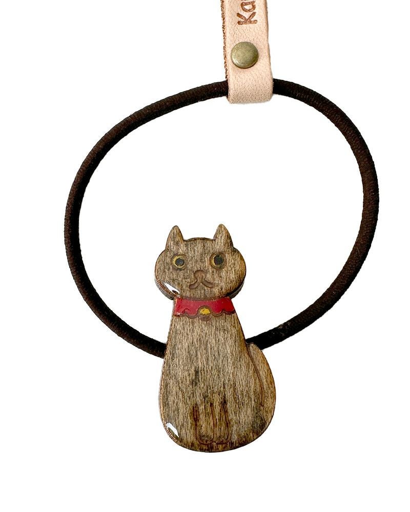 猫のかわいさそのまま「クリアウッド ねこno ヘアゴム」 | Kanmi