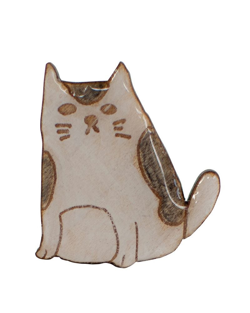 看板猫たちが勢ぞろい「クリアウッド ねこno ブローチ」 | Kanmi