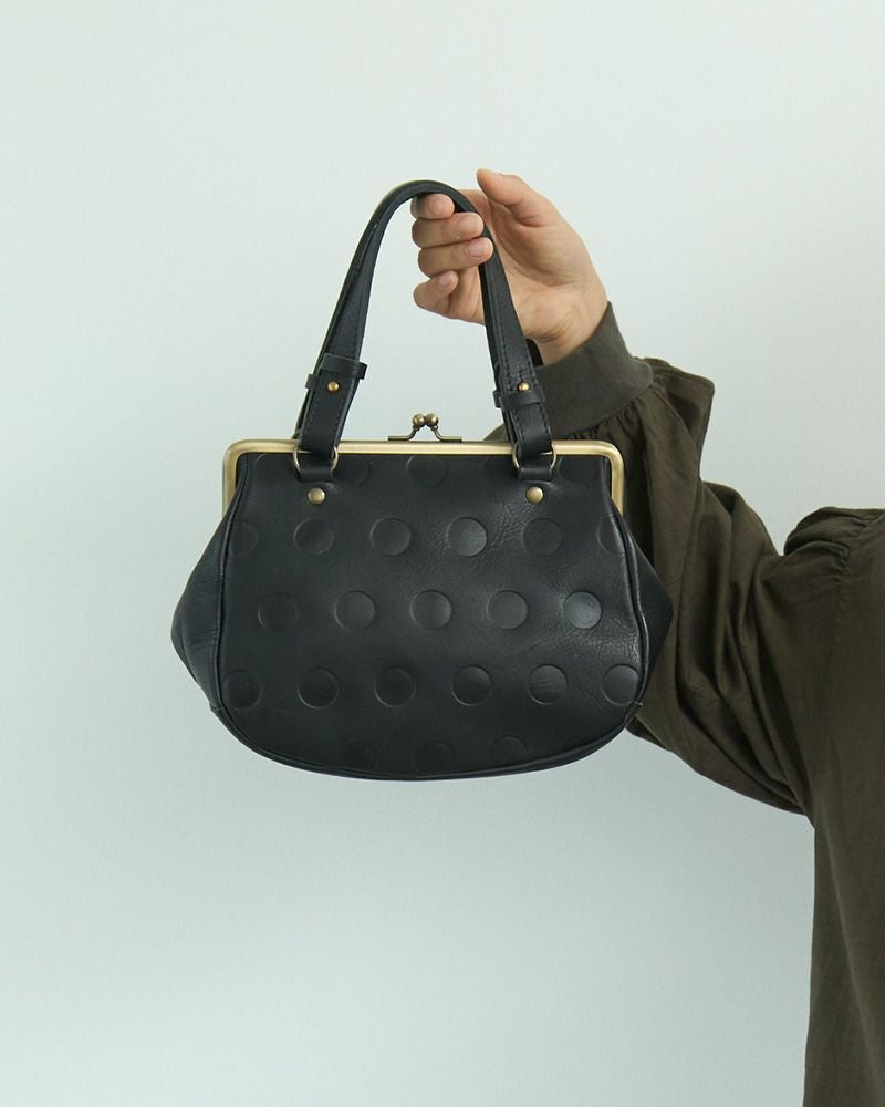 上品に決まる大人の水玉「キャンディ がま口 ミニ ボストンバッグ