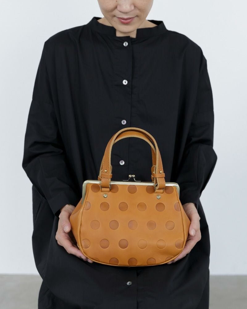 上品に決まる大人の水玉「キャンディ がま口 ミニ ボストンバッグ