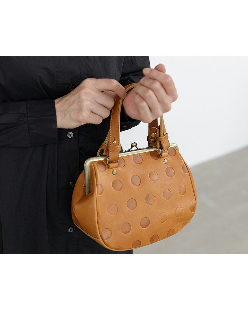 上品に決まる大人の水玉「キャンディ がま口 ミニ ボストンバッグ