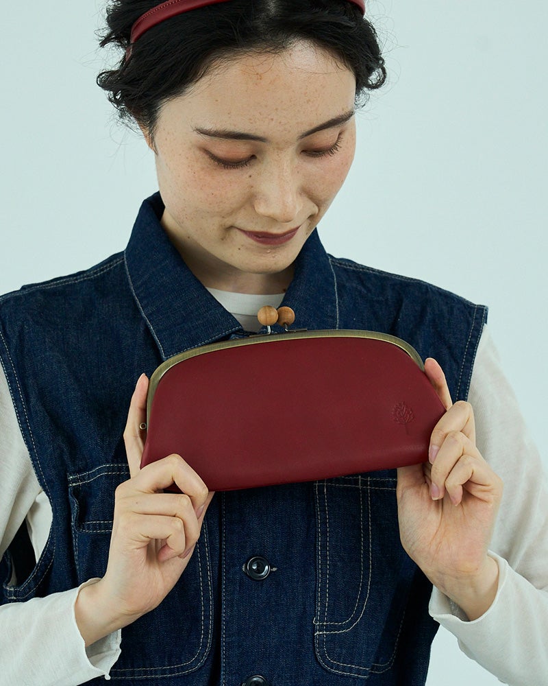 木玉のパチン音に癒される「ドロップツリー木玉 ロング がま口