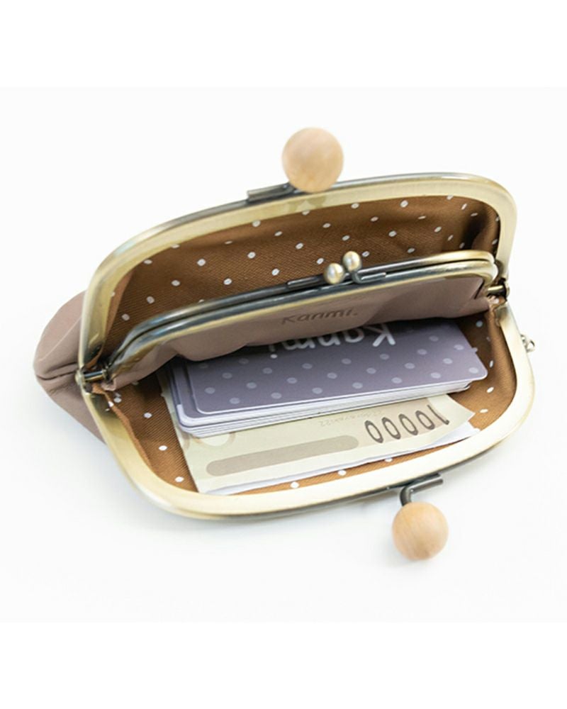 ドロップツリー木玉 親子がま口：モカグレー