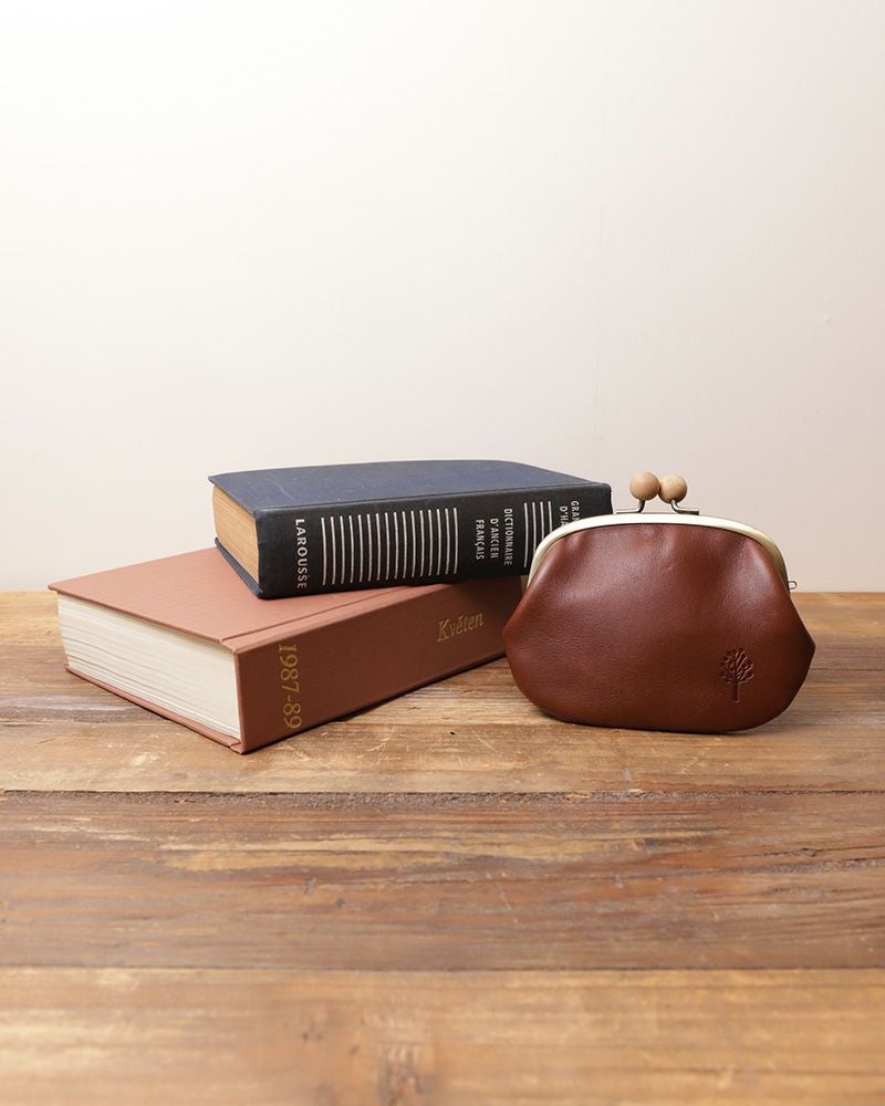 ドロップツリー木玉 親子がま口：ダークブラウン