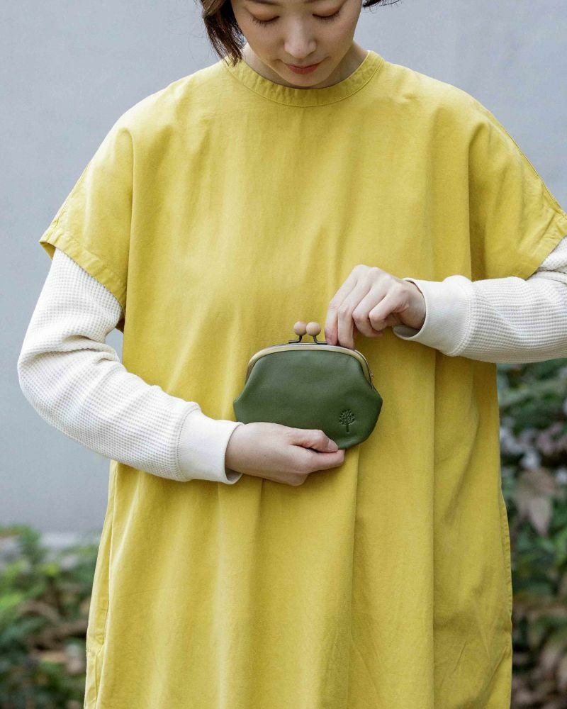 ドロップツリー木玉 親子がま口：グリーン