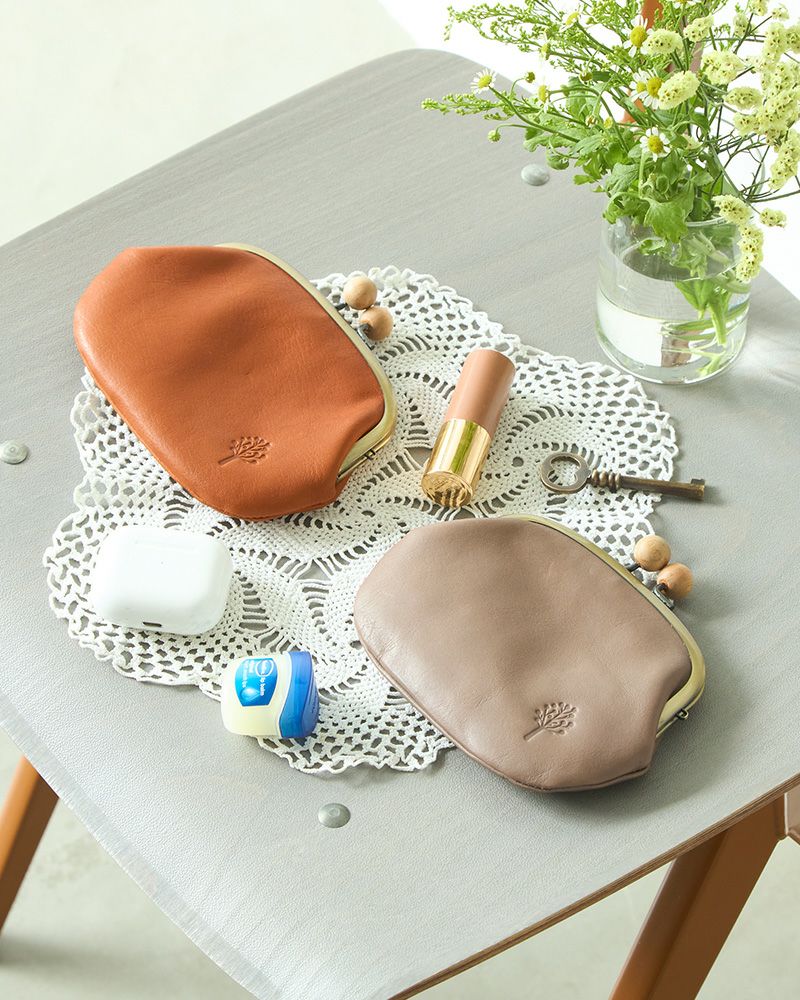 ドロップツリー木玉 親子がま口：左キャメル、右モカグレー