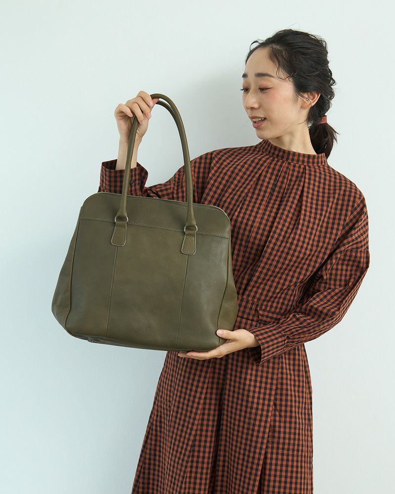 がま口トートの色：グリーン