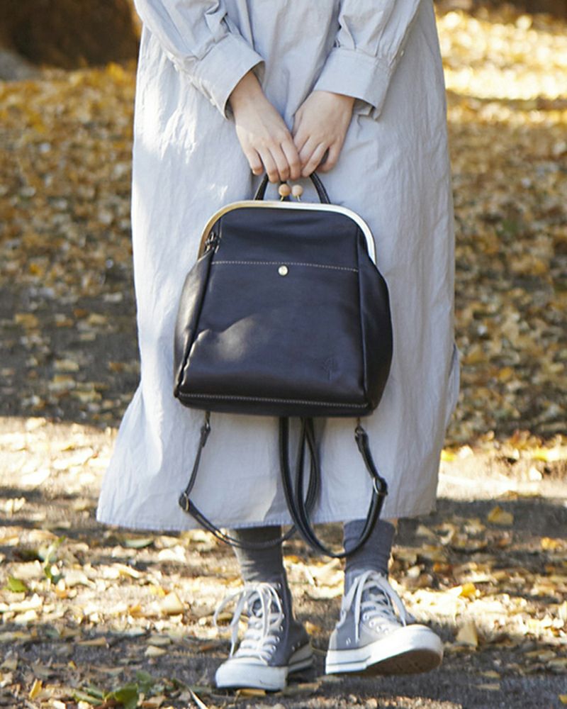 ドラマ登場☆木玉バッグが進化「ドロップツリー木玉 がま口 3WAY バッグ」