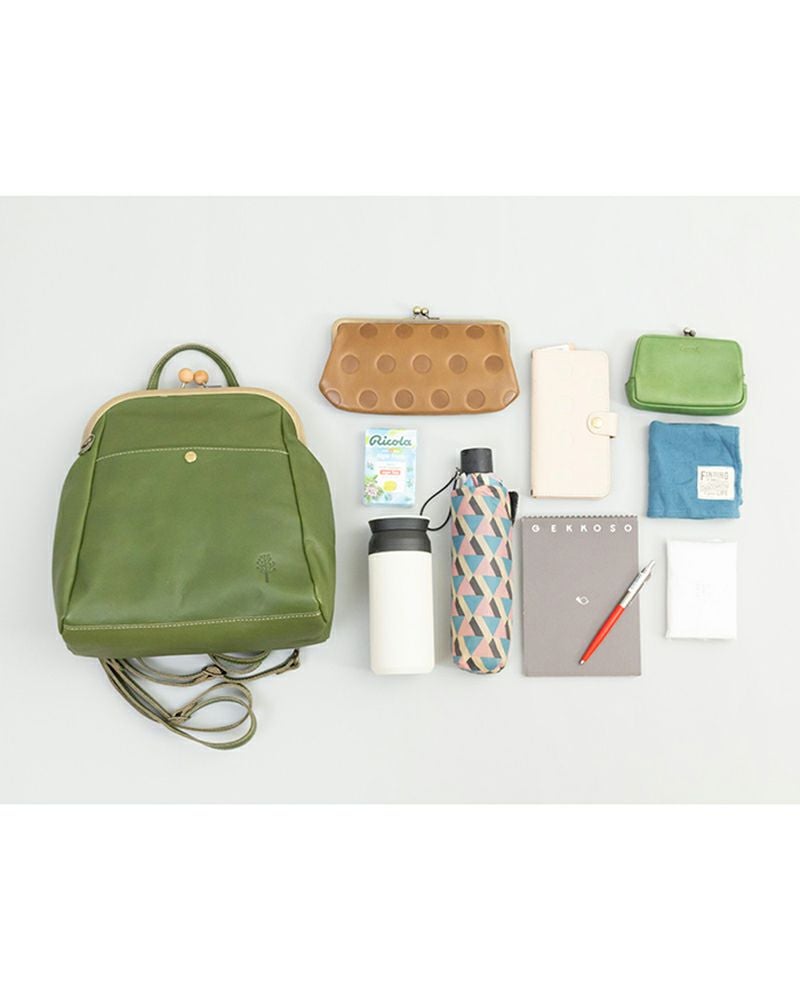 ドラマ登場☆木玉バッグが進化「ドロップツリー木玉 がま口 3WAY バッグ」