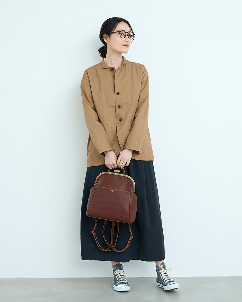 ドラマ登場☆木玉バッグが進化「ドロップツリー木玉 がま口 3WAY バッグ」