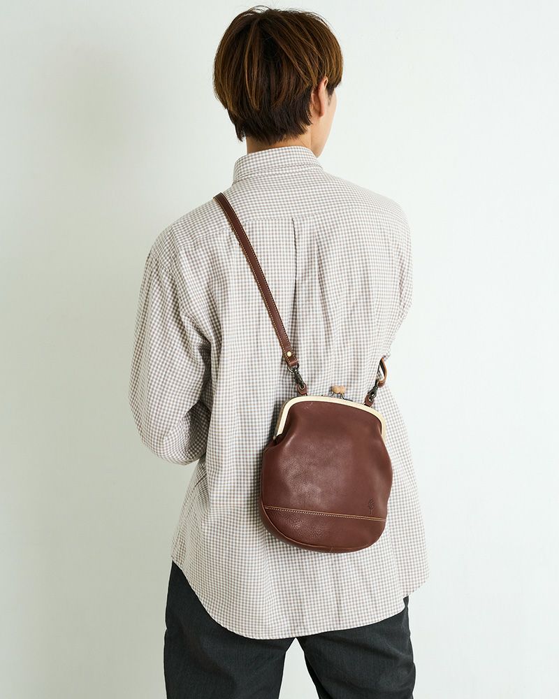 やさしい開閉音にほっこりな がま口ショルダー「ドロップツリー木玉