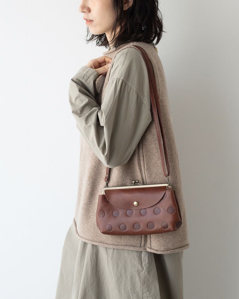 がま口長財布の色：ダークブラウン