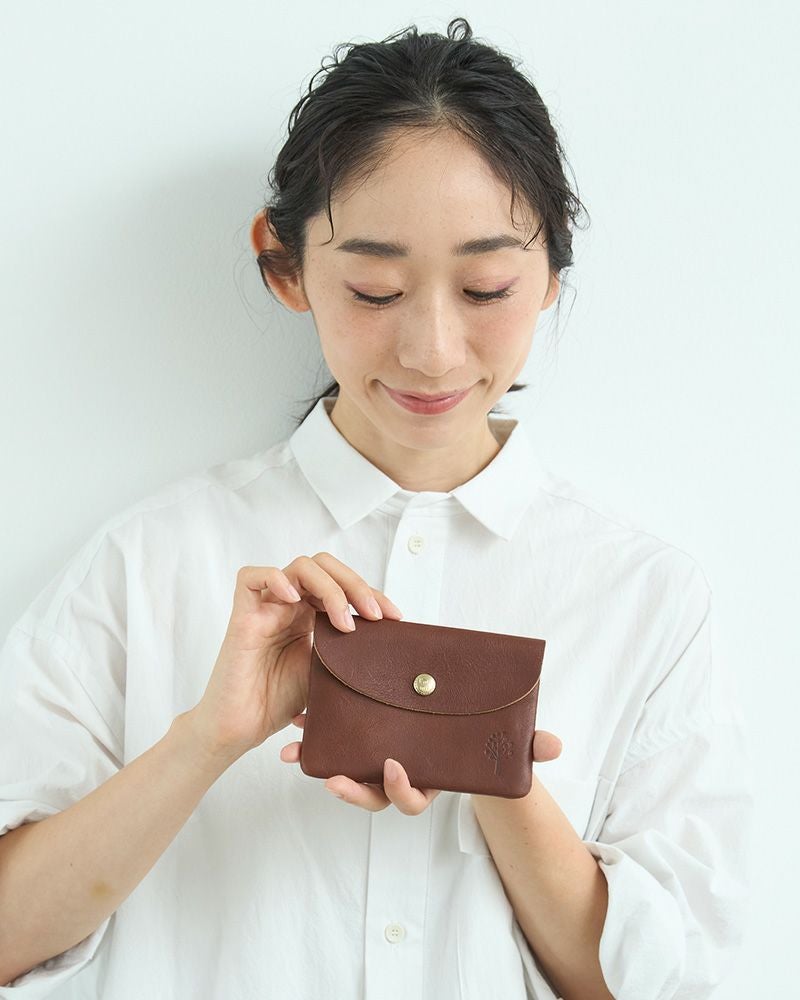 「ドロップツリー ポケットウォレット (M)」ダークブラウン