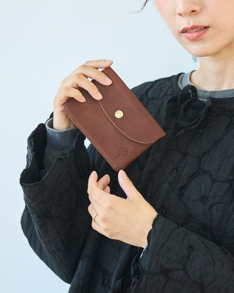 「ドロップツリー ポケットウォレット (M)」ダークブラウン