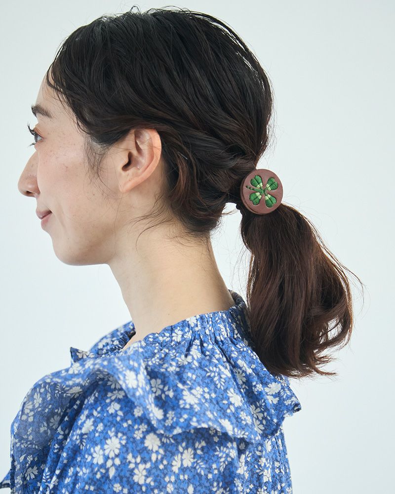 「sa i te ヘアゴム」クローバーダークブラウン