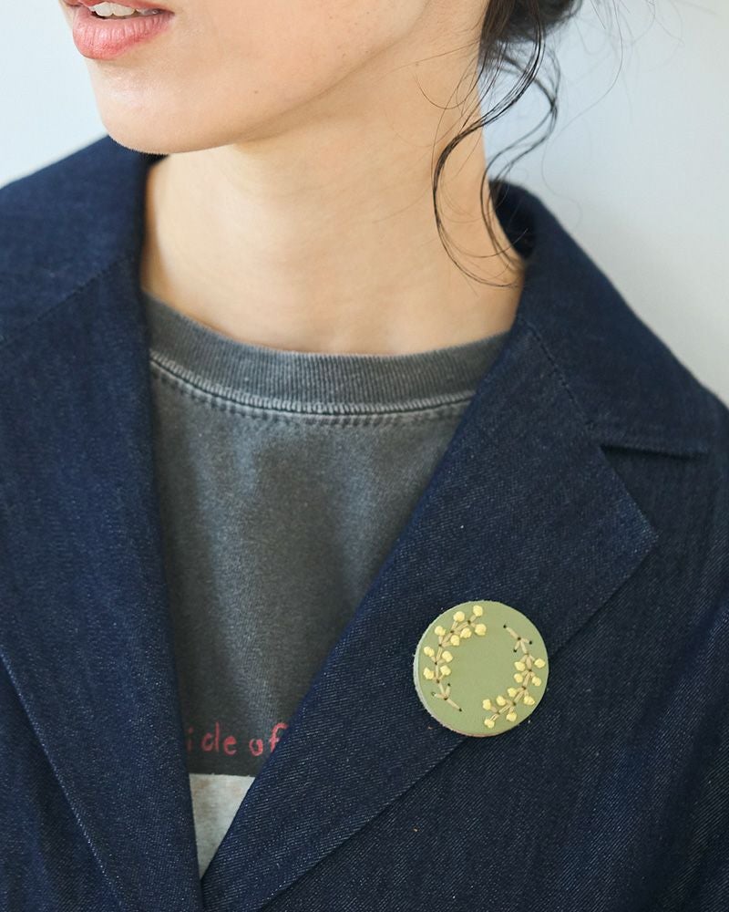 「sa i te ブローチ」ドライミモザ