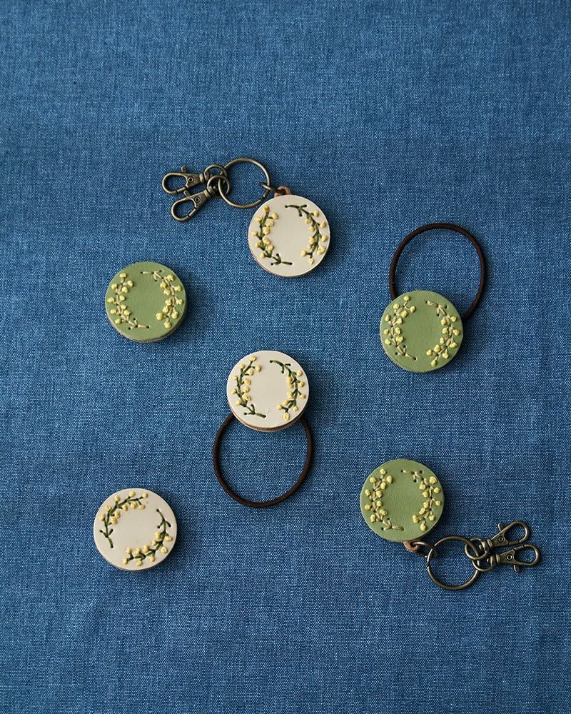 「sa i te 」ブローチ、ヘアゴム、キーリング ミモザ