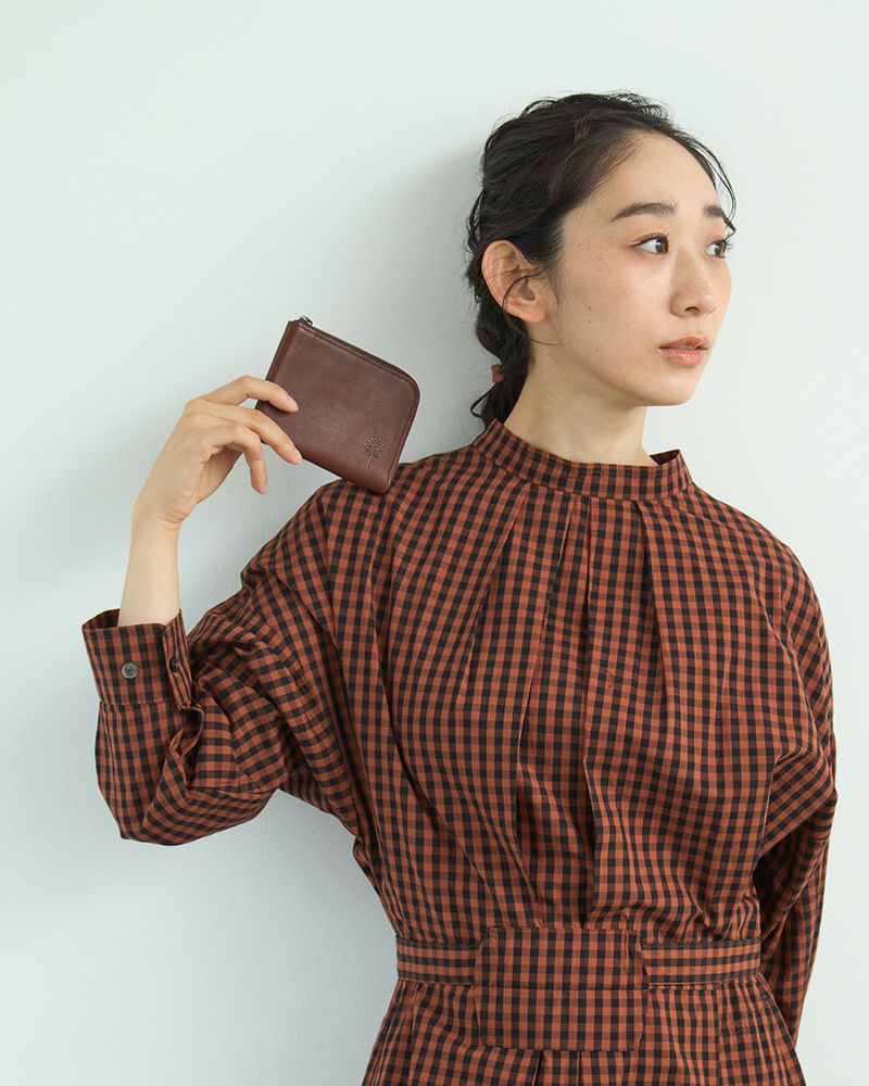 「ドロップツリー L型ショートウォレット」ダークブラウン