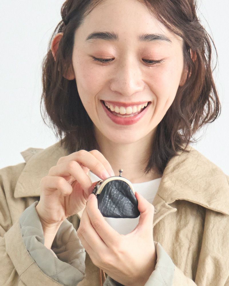 ドロップツリー こがま口 ネックレス：クロ