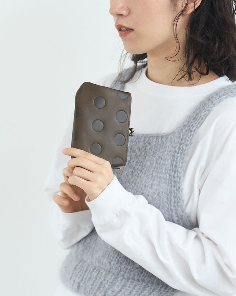 「キャンディ あおりがま口 (M)」オリーブグリーン