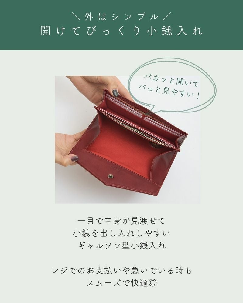 箱型のコイン入れが便利な「キャンディ レターロングウォレット
