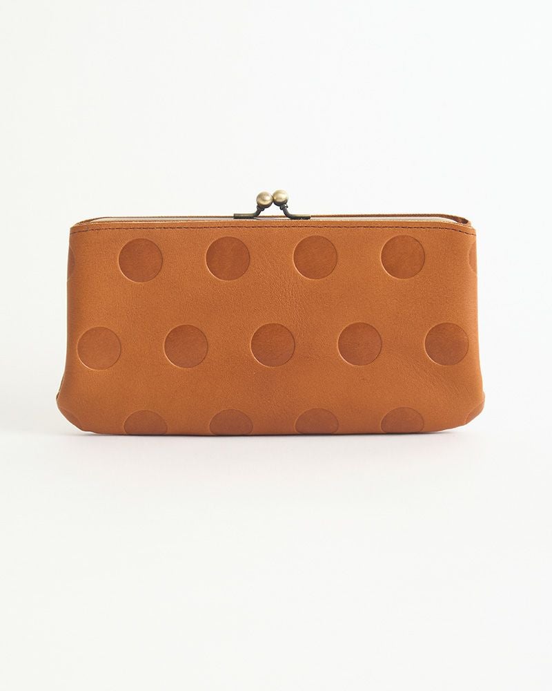 キャンディ あおりロングがま口ウォレット：キャラメル