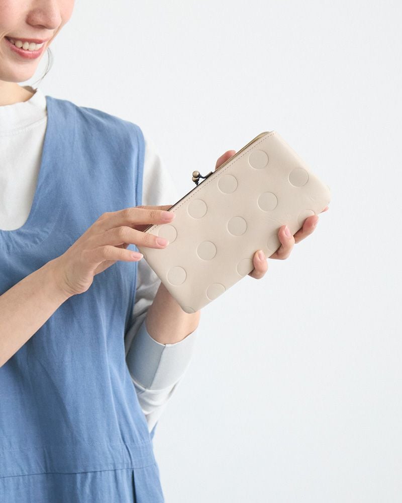 キャンディ あおりロングがま口ウォレット：バニラ