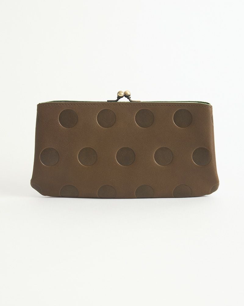 キャンディ あおりロングがま口ウォレット：オリーブグリーン