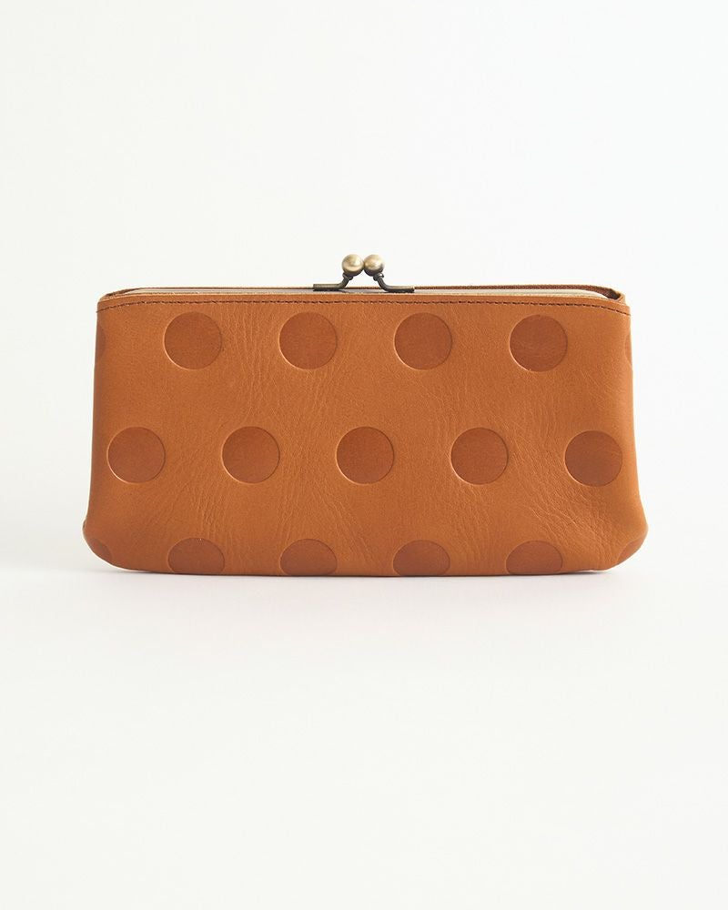 キャンディ あおりロングがま口ウォレット：キャラメル