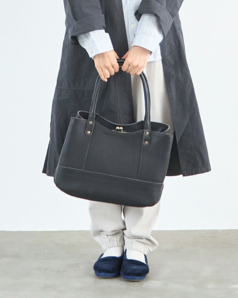 「ミルフィーユ がま口 トートバッグ」クロ