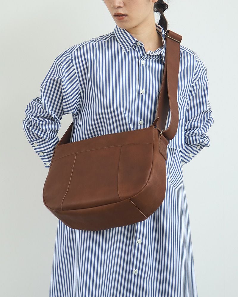 「All story pote ショルダーバッグ」ダークブラウン