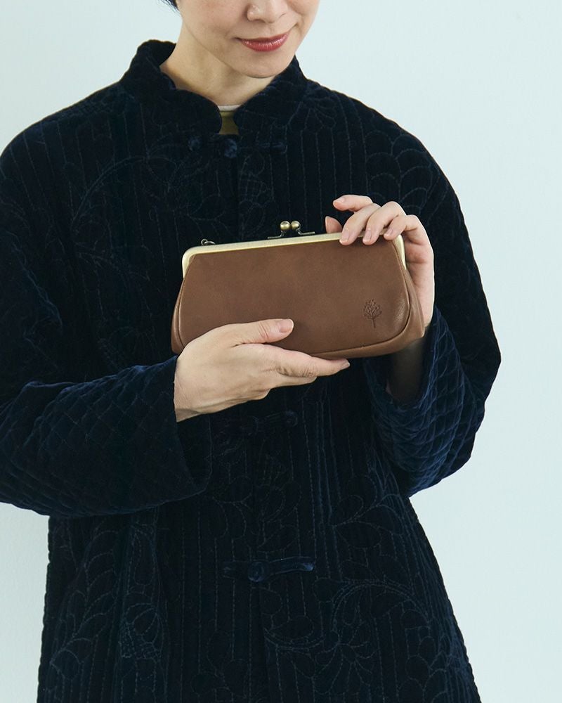 ドロップツリー がま口ウォレットポシェット：グレー