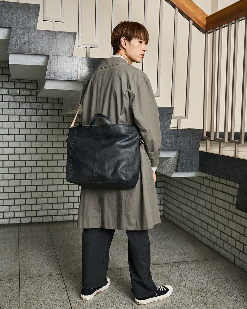 fuwari トートショルダーバッグ (L) ブラック