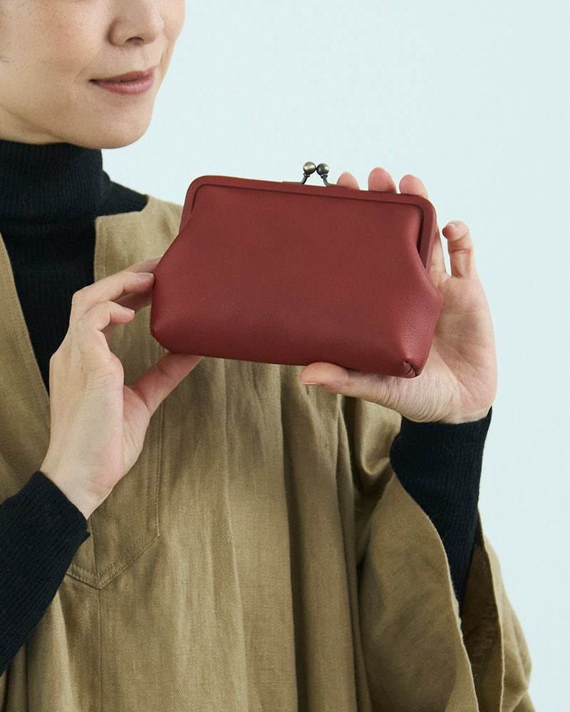 itsu mono がま口ポーチ(M)　レッド