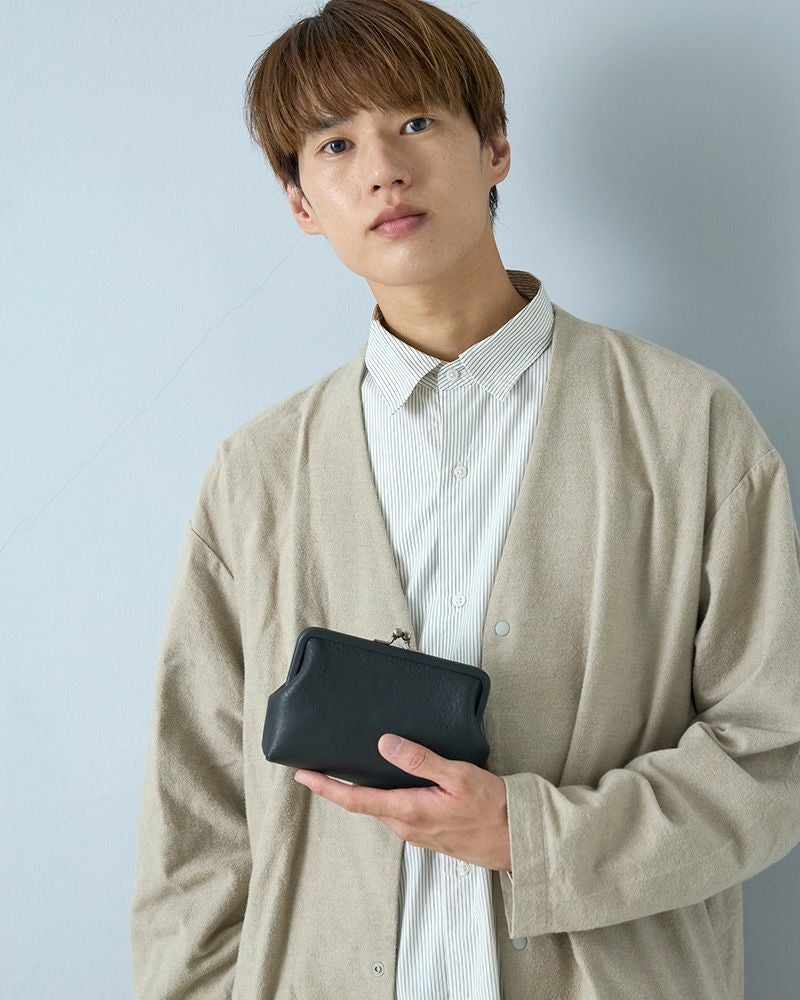 itsu mono がま口ポーチ(M)　ブラック