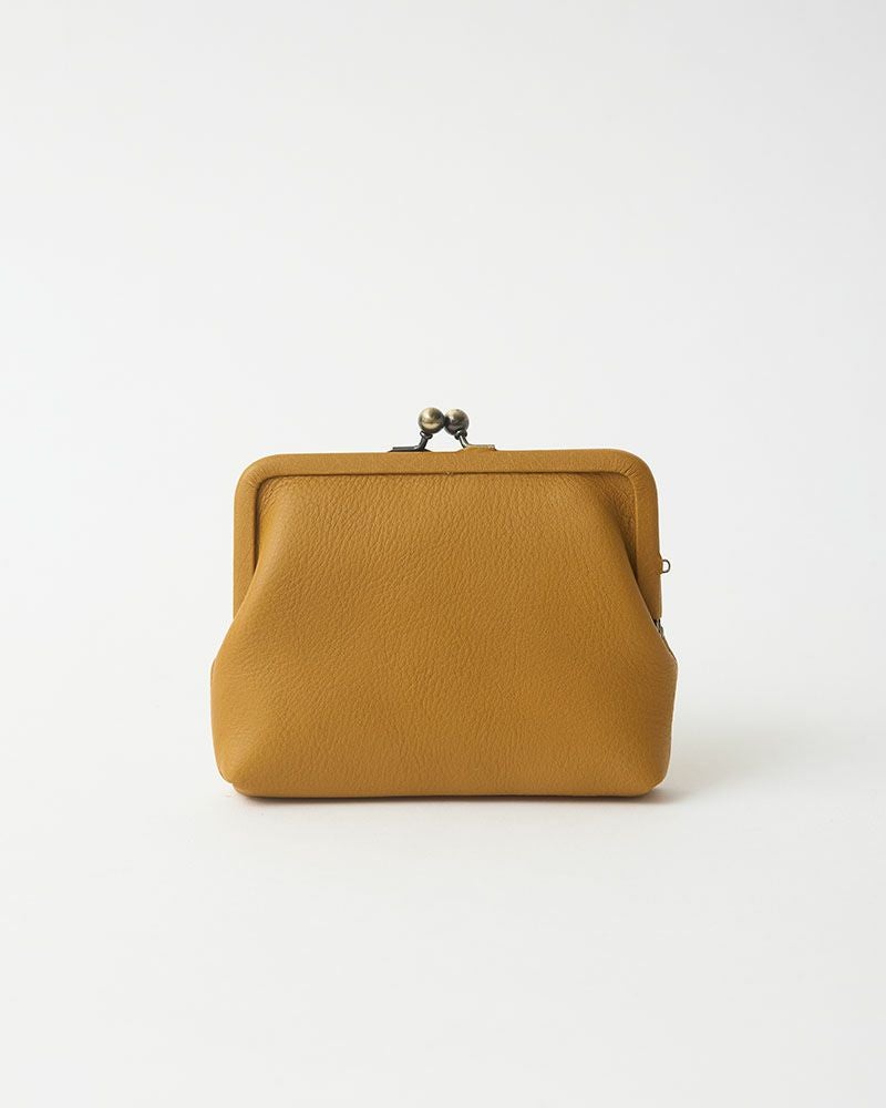 itsu mono スクエアがま口ポーチ(S) マスタード