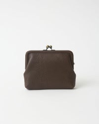 itsu mono スクエアがま口ポーチ(S) ダークブラウン