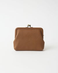 itsu mono スクエアがま口ポーチ(S) キャラメル