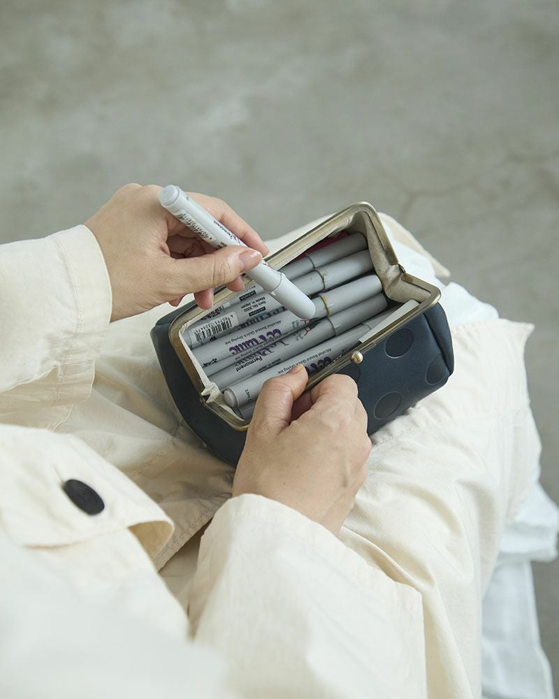 キャンディ バルーンがま口ポーチ ネイビー