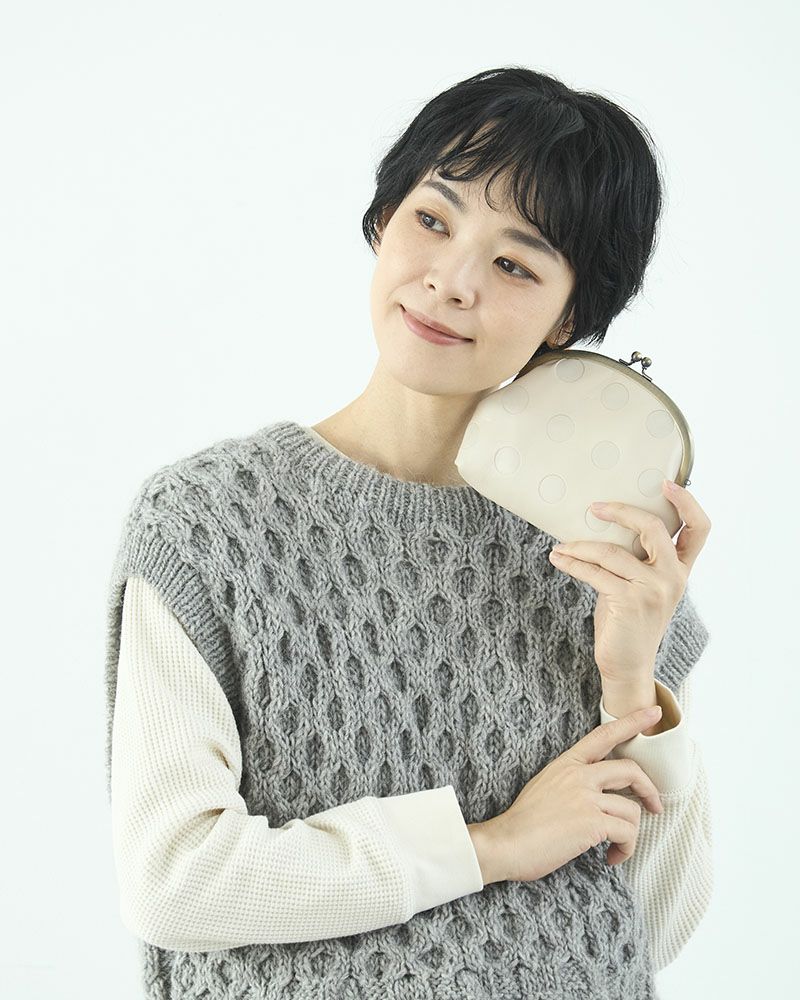 キャンディ アーチがま口ポーチ　　バニラ