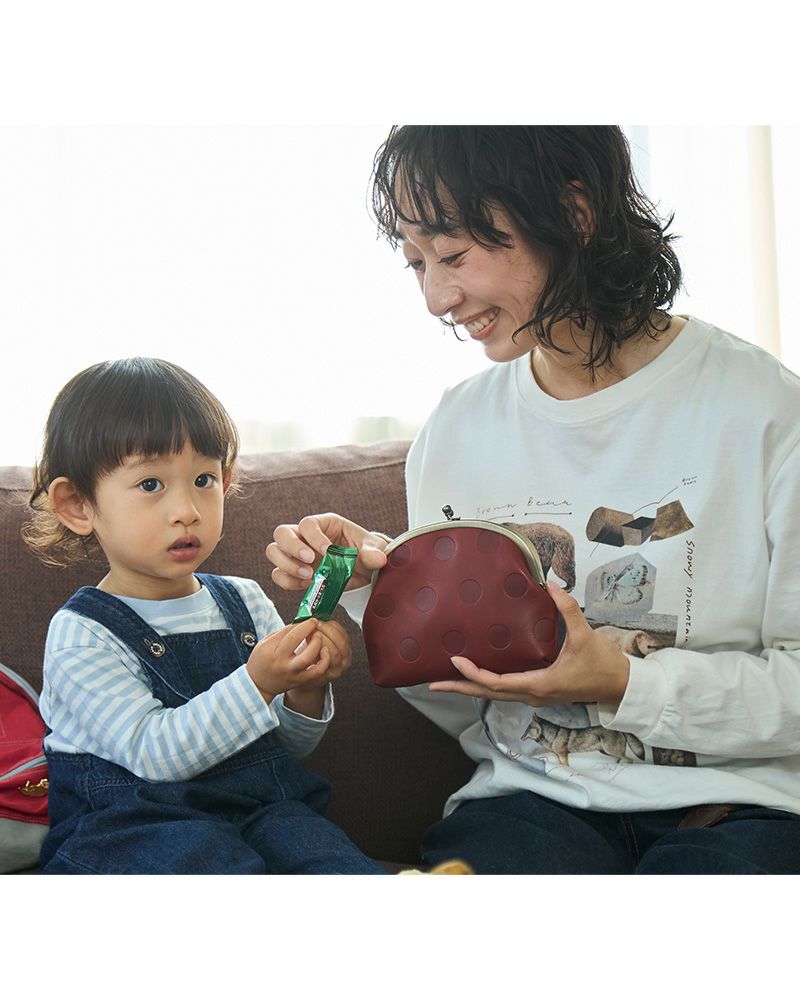 キャンディ アーチがま口ポーチ　　チェリーレッド