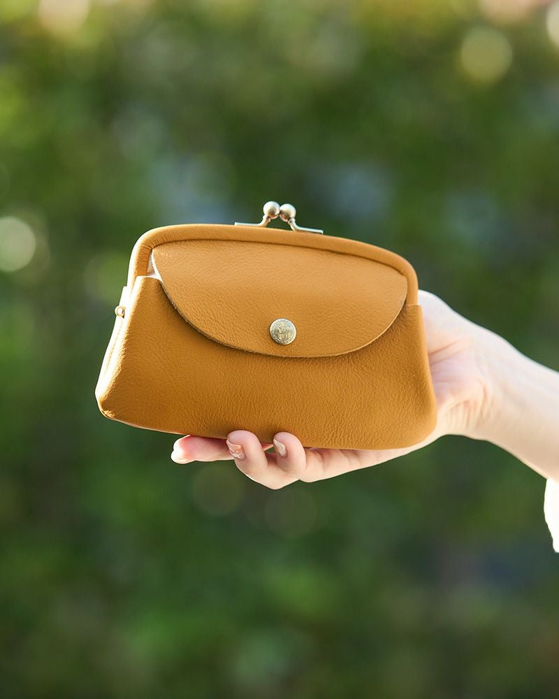 itsu mono ルーフ親子がま口」マスタード