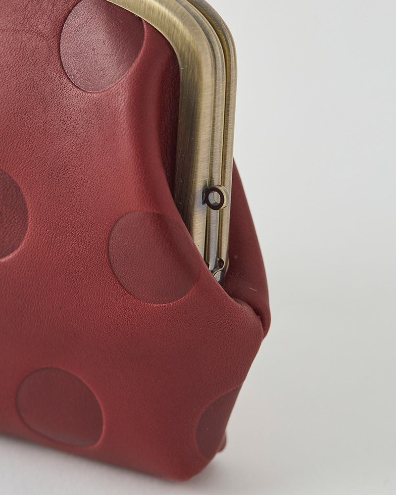 「キャンディ ふたごがま口ポーチウォレット」チェリーレッド