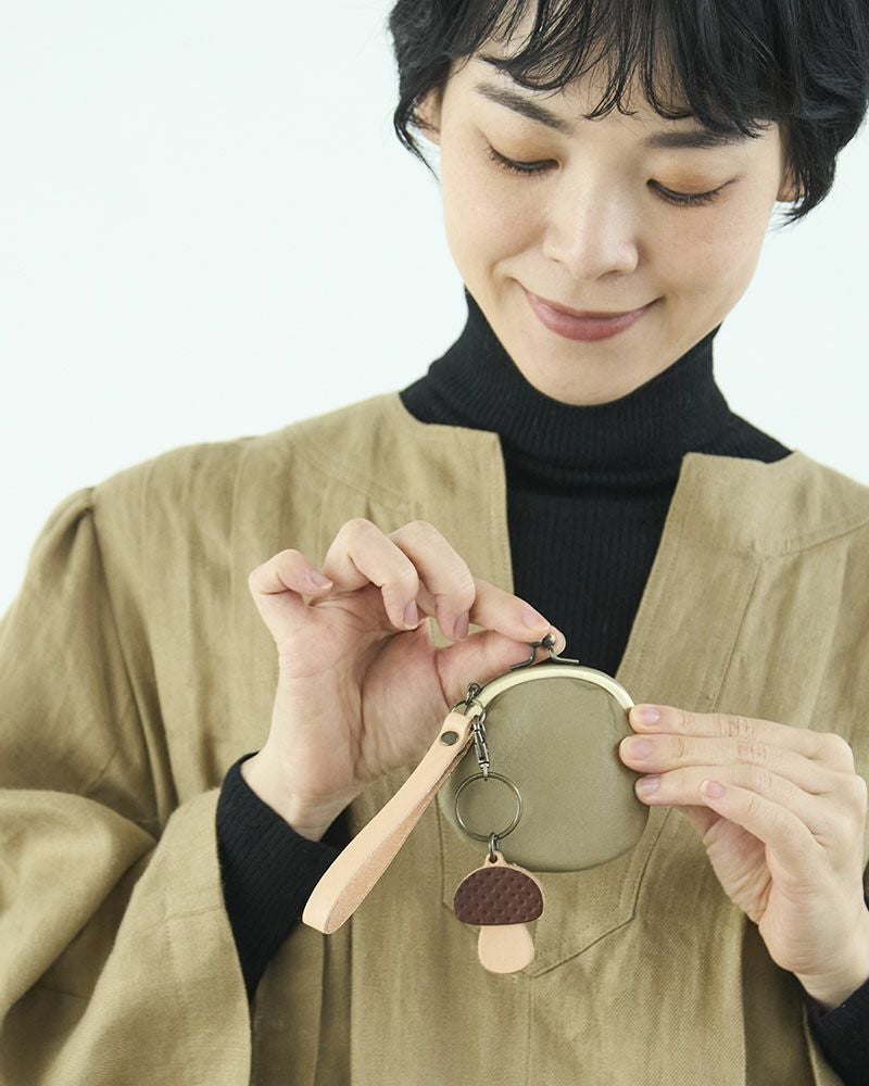 森のめぐみキーリング きのこ ブラウン