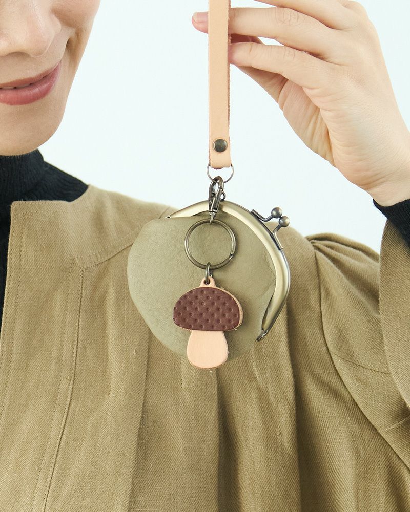 森のめぐみキーリング きのこ ブラウン