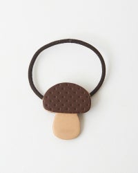 森のめぐみ ヘアゴム　きのこ ブラウン